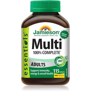 (캐나다 직구) 자미에슨 100 퍼센트 성인용 컴플리트 종합비타민 Jamieson Complete Multivitamin fo Adults, 1개