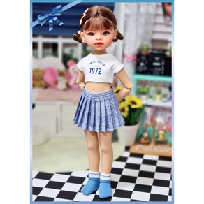 #파올라레이나 32cm 옷( 블루 USA 3종세트 )[마구샵]#구체관절인형#bjd#인형옷#다락아이#관절바디#완제품, 1개