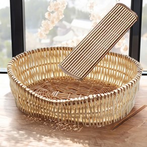 라탄바구니 고양이방석 숨숨집 고양이쿠션 매트포함 S(체중1.5kg), 나부자리+돗자리, 1 S(3근 이내 고양이 권장), 1개