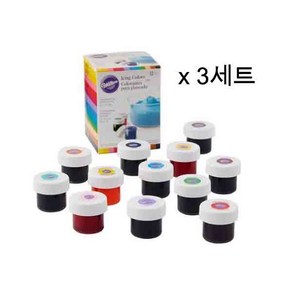 3세트 윌튼 아이싱칼라 식용색소 요리 색소 12색 601-5580, 170g