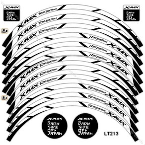 오토바이 휠 반사 스티커 스쿠터 림 데칼 스트라이프 테이프 액세서리 야마하 XMAX xmax 125 250 300 용 방수, D, 1개