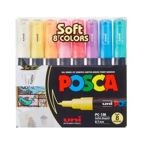 미쯔비시 유니 포스카 UNI POSCA 수성마카펜 세트, PC1M8C_파스텔