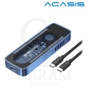 아카시스 10G M.2 NVMe 외장케이스 EC-6608AIR C타입 무소음팬 알루미늄바디, (주)가람이노베이션, 아카시스 EC-6608AIR (SSD미포함), 1개