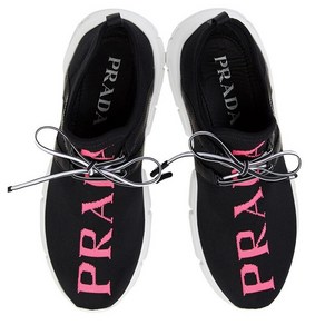 PRADA [프라다]신상 로고 니트 스니커즈 블랙핑크1E344L 3V98 F0JNG