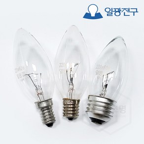 일광전구 백열 촛대구 60W (220V) 소켓 E14/E17/E26, 전구색(노란빛), 일광촛대구60W(E26), 1개