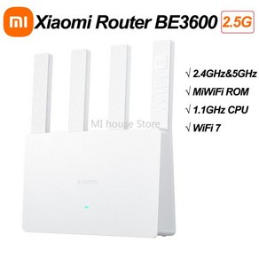 와이파이라우터 샤오미 호환 미 라우터 BE3600 2.5G 와이파이 7 무선 라우터 2.4GHz 5GHz 듀얼 밴드 메쉬 미지아 미홈 앱 네트워크 케이블과 작동, 1개