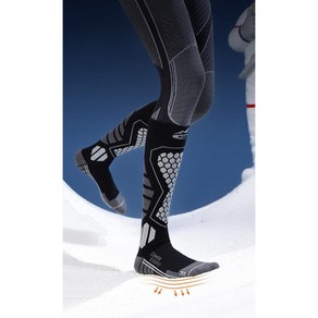 스포츠양말 남자 여성 장목 방수 기능성 스키 보드 양말 Snowboad Socks, Black, 1개