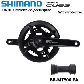 Shimano CUES U4010 FC 170MM 크랭크셋 4026T 2X9S 2X10S 체인링 4630T 18S 20S MTB 크랭크 BB MT501 BSA 보호 디스크 포함, 5) with MT500 PA - 170MM - 402, 1개