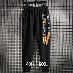 쥬엔리치 남자 빅사이즈 맨투맨 라운드 넥 얇은 면 남성 긴팔티 바지 4XL-9XL