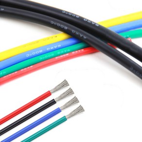 실리콘 케이블 전선 AWG PVC 2 4 6 8 10 12 14 16 18 20 22 24 26, 26AWG-1m, 실리콘(빨강), 1개