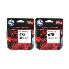 HP 678 잉크 검정+컬러 세트 HP3545 HP4645 HP2545 HP3540, 검정(CZ107AA)+컬러(CZ108AA), 1세트