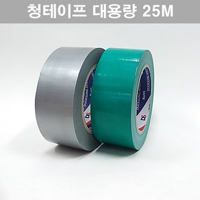 덕성 청테이프 50mm 60mm 75mm 80mm 100mm 은면 천면 대용량 25미터, (녹색), (폭100mm), 1개