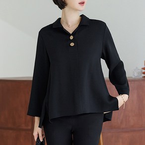 (~99size)[THE BLACK] 키초언발반오픈블라우스 TBD1055_DO4060 엄마옷 빅사이즈