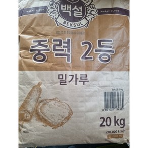 CJ 제일제당 백설 밀가루 중력2등 20kg 대용량 업소용