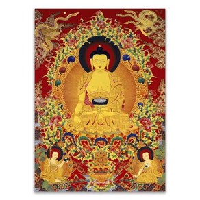 불교 그림 탱화 Thangka 독특한 전통 사실적인 HD 아트 복사 캔버스 포스터 인쇄 벽화 홈 데코, 없음