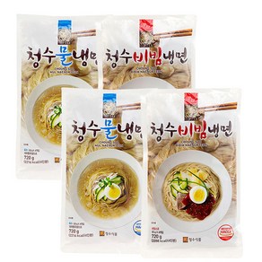 [청수] 물냉면 720g(4인분) x 3봉+비빔냉면 720g(4인분) x 3봉 (총24인분), 단품
