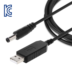 승압 전원 USB to DC 변환 케이블 5V to 9V 12V, USB 승압 케이블 5V to 9V, 1개