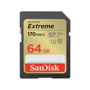 샌디스크코리아 공식인증정품 SD메모리 SDHC Exteme 익스트림 SDXV2 64GB, 1개