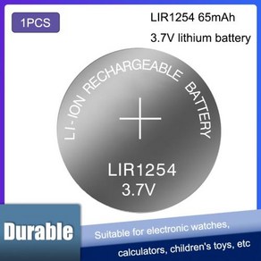 1254 TWS 헤드폰 배터리 블루투스 1 무선 리튬 셀 개 배터리 버튼 LIR1254 충전식 내장 37V, 1개입