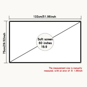롤러블스크린 16:9 고화질 주름 방지 프로젝션 스크린 양면 지원 60-150 인치 4K 접이식 스크린, 5) 60 인치