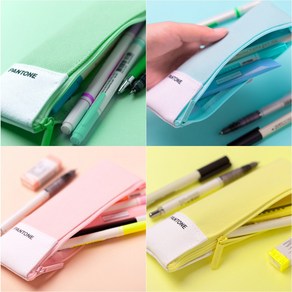 PANTONE 팬톤 패브릭 플랫 펜슬 파우치 펜슬케이스 천필통 예쁜 파스텔 봉제필통, 스카이, 단품