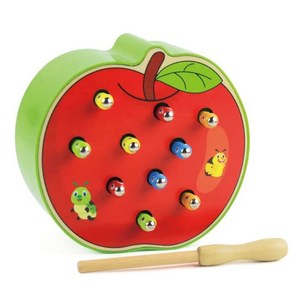 몬테소리 자석 딸기 벌레 잡기 보드 낚시 게임 애벌레 교육 장난감 아기 선물, 1개, [02] Peach