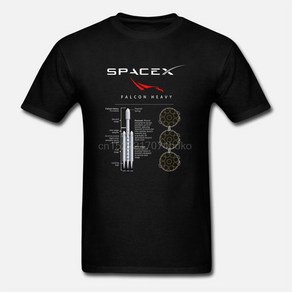 2022 NEW Bau SpaceX Falcon Roket Beat Peluncuan 2020 Hitam T-shit S-5XL Pia Wanita 2020 Kualita