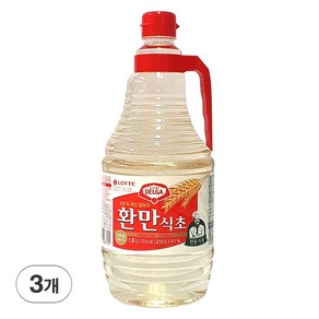 롯데 환만식초 업소용 식초 대용량 말통, 3개, 1.8L