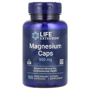 라이프익스텐션 Magnesium Caps 산화 마그네슘 시트레이트 500 mg 100배지캡슐, 1개, 100정