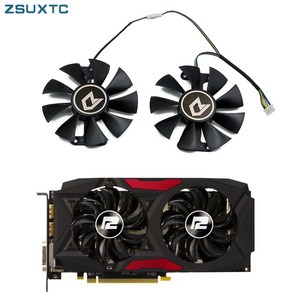 쿨링팬 냉각팬 GPU 냉각 팬 교체 파워컬러 레드 데빌 라데온 RX 470 480 580 그래픽 비디오 카드 쿨러 GA91S2U 로트 당 2 개, 2개