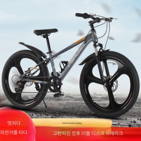 굿라이프 입문용 성인용 자전거 MTB 24인치, 1개, 155cm, 그레이