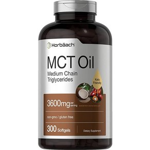 KETO MCT 오일 캡슐 3600 mg 300 Softgels 코코넛 오일 알약 비 GMO 및 글루텐 무료 포뮬러 높은 효능과 가치 크기 보충제 호바흐, 1개, 300정