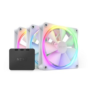 NZXT F120RGB 120mm x3 & RGB 컨트롤러 포함 화이트 PC 케이스 팬 RF-R12TF-W1 FN1764, 1개