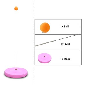 테니스볼머신 연습 테니스볼머신기 휴대용 탁구 트레이너 훈련 베이스 신축성 리바운드 초보자 셀프 트레이닝 인공물-49, 분홍색, 1.Pink, 1개