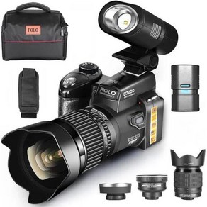 전문가용 디지털 카메라 DSLR 카메라 24X 렌즈 1080p 2024 HD D7200 POLO, US, With 64G, 10) US - With 64G