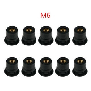 10pcs 오토바이 M4 / M5 / M6 고무 잘 견딘 블라인드 패스너 앞 유리 공정, 검은 색, 10개