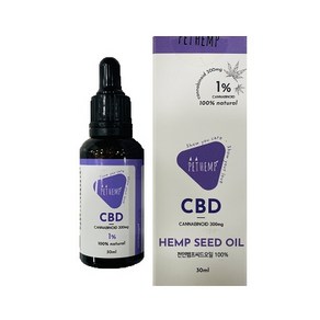 CBD HEMP SEED OIL 카나비디올 30ml 강아지 고양이 진정 진통 스트레스완화 보조제, 1개