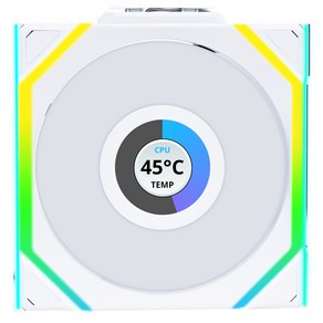 리안리 UNl FAN SL Wieless LCD 120 서린 (화이트) 시스템 케이스 쿨러, 1개, 화이트