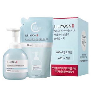 일리윤 세라마이드 아토 버블워시 앤 샴푸 400ml + 리필 400ml 세트, 1세트