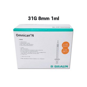 비브라운 옴니칸 인슐린 주사기 당뇨 일회용 100개입 31g 0.5ml o 1ml, 1개