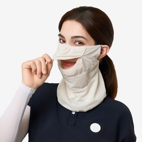루핏스포츠 골프 여성 통풍 햇빛 얼굴 가리개 운동 마스크 (오픈형), 베이지, 1개