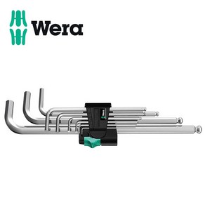 베라 WERA 육각렌치세트 950PKL 05 073391 001 9본조 9PCS 6각렌치 볼렌치 렌찌 셋트 9PCS 크롬도금, 1개