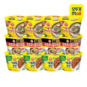 오뚜기 컵밥 3종 4개씩(제육+설렁탕+얼큰순후추돼지국밥), 290g, 12개