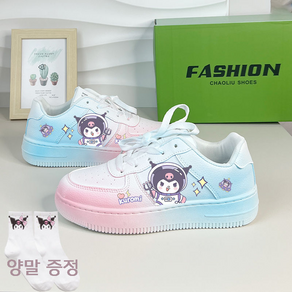 다나에 헬로키티 사니모롤 쿠로미 여성 통굽 스니커즈 단화 운동화 신발 +지아싱트레이드 머리띠