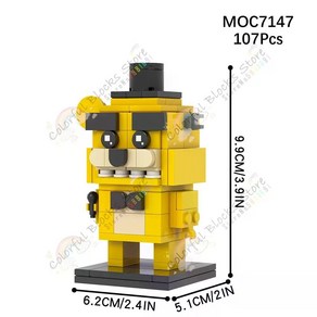 프레디의피자가게 프레디 피자가게 치카 폭시 보니 골든프레디 미니 블록 블럭 피규어, MOC7147, 1개