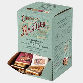 스페인직배송 Chocolateamatlle Mini Chocolates 초콜릿아마틀러 모듬 미니초콜릿 박스 5g 100개입, 1개