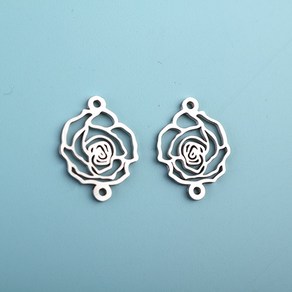 싼비즈 [8-009-15]써지컬스틸 펜던트 장미양고리 대12x16mm 1개