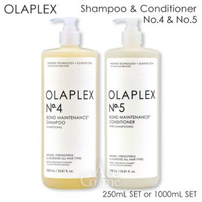 일본샴푸 오라플렉스 본드 유지 보수 No4 샴푸 No5 컨디셔너 세트 250ml 1000ml Olaplex 올라플렉스ACE 에이씨이 Cosme, [02] 1000mlamp1000ml 세트, 1개