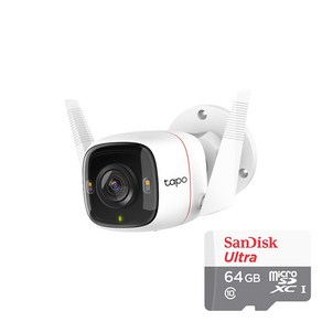 티피링크 Tapo C320WS+64GB SD카드 실외 방수 풀컬러 CCTV 세트, 1개