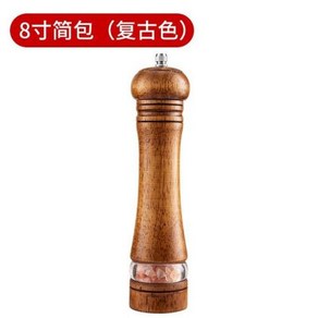 수동 소금 후추 그라인더 오크 우드 밀 향신료 도구, [11] 8 inch F, 1개